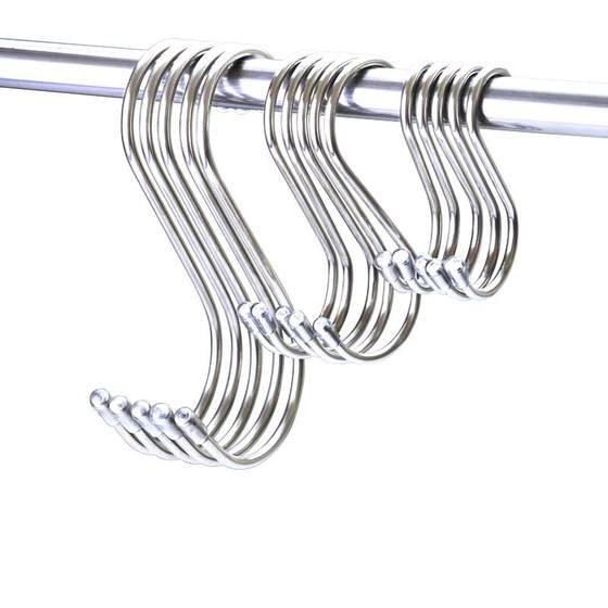 Stainless steel S -shaped hook multi -function S hook hanging bacon hook kitchen bathroom dormitory S hook student desk link hook