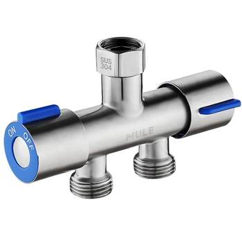 Disassembly-free union one in two out three way angle valve faucet