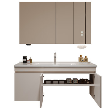 Oppein sweeper bathroom cabinet ceramic integrated basin cabinet