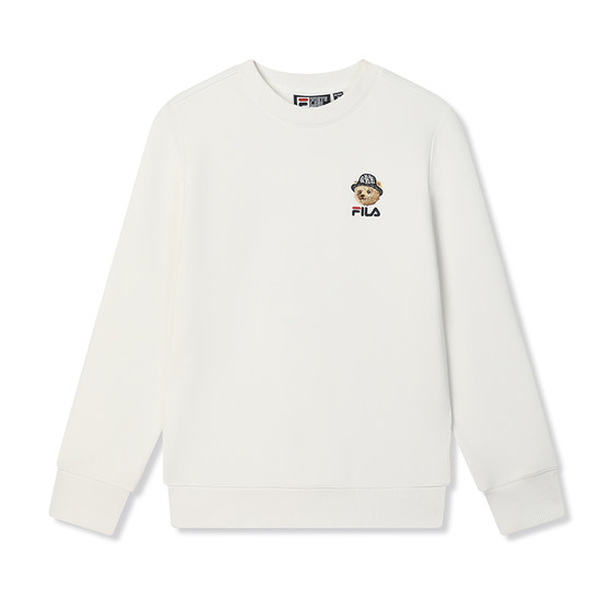 
FILA official women's pullover sweatshirt 2024 new winter fashion comfortable bear knitted long-sleeved top