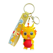 2024 Year of the Dragon Mascot Ben Ming Nian Creative Persimmon Dragon Car Keychain Chain School Bag Pendant New Year Gift