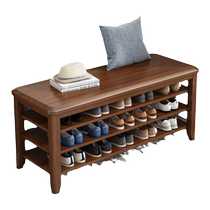 Solid Wood Changing Shoes Stool Home Doorway Shoe Cabinet Integrated Bench bench Sitting Style Shoes can be worn on the bench into the door stools