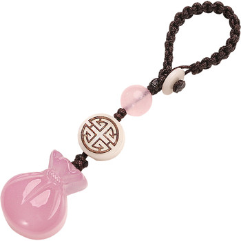 Agate jade cell phone chain coin purse car keychain