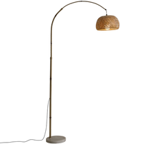 Wabi-sabi style fishing lamp floor lamp Chinese style bedroom retro living room new Chinese style Zen bamboo vertical table lamp