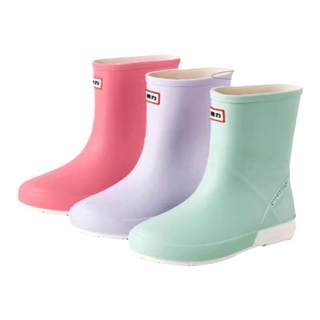 Pull back low-cut Korean style contrasting rain boots for all seasons