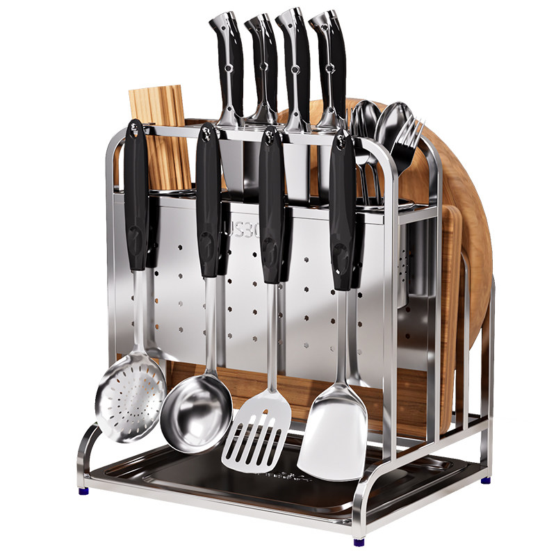 Kitchen companion knife rack storage rack 304 stainless steel cutting board rack