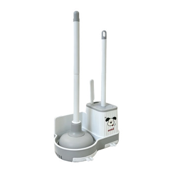 Toilet brush, household dead-end toilet three-in-one bathroom toilet brush, wall-mounted cleaning artifact, long handle for toilet cleaning