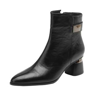 Daphne brown high heel short boots for women with velvet style