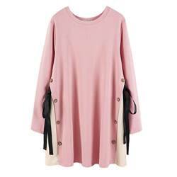 Maternity Wear Spring Outfit Mid-Length Trendy Loose Long-Sleeve Sweatshirt T-Shirt Two-Piece Set for Outerwear Maternity Set