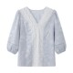 LILY commuter lace versatile puff sleeve shirt chiffon