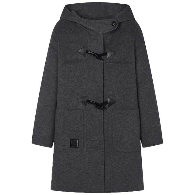 TeenieWeenie bear winter clothing Australian wool temperament horn button mid-length woolen coat women