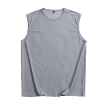 Summer New Ice Silk Vest Mens Slim Fit Big Code Basketball Sports Fitness Men Sleeveless T-shirt Kan Shoulder Blouses