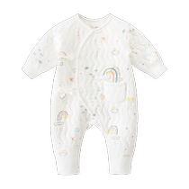 0-3-6 months newborn one-piece autumn and winter baby quilted warm clothes newborn baby pajamas winter