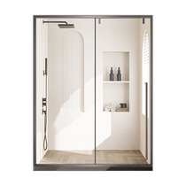 Arrow sign Pole minimalist shower room extremely narrow gun grey stainless steel mobile door washroom glass partition side mobile door bath screen