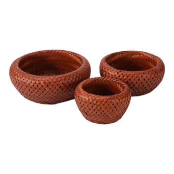 Bamboo round fruit basket storage basket steamed bun basket bird nest basket