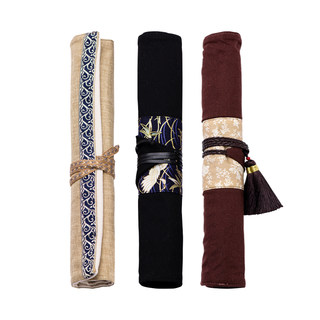 Suiyi cangyue fabric brush pen curtain pen bag large capacity