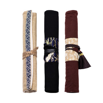 Suiyi cangyue fabric brush pen curtain pen bag large capacity