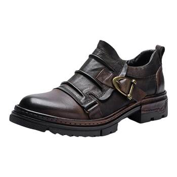 Men's british retro leather thick-soled casual leather shoes