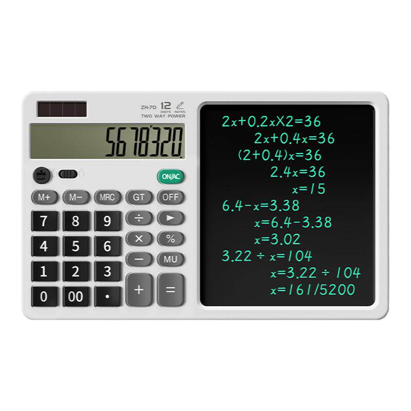 Solar-powered handwriting large screen multi-function calculator