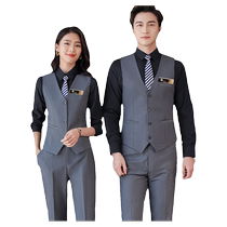 Bar KTV front desk cashier waiter female gray vest suit work clothes hotel manager sales work clothes