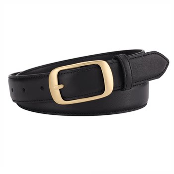 Genuine leather belt for men and women, all seasons alloy pin buckle