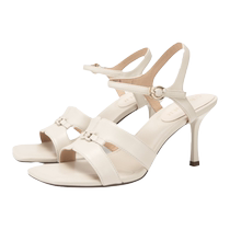 (Silent Series) Qianbaidu Stiletto Fashion Sandals Womens 2024 Summer New Strap Sandals