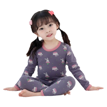 Plus size girls autumn clothes and long pants cotton autumn and winter baby underwear set warm cotton sweater autumn clothes brushed cotton sweater