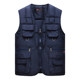 Multi-pocket down cotton vest in autumn and winter keep warm and thick