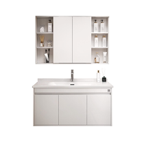 Gujia Home Hidden Feng Shui Mirror Bathroom Cabinet Combination Ceramic Integrated Basin Washbasin Bathroom Cabinet