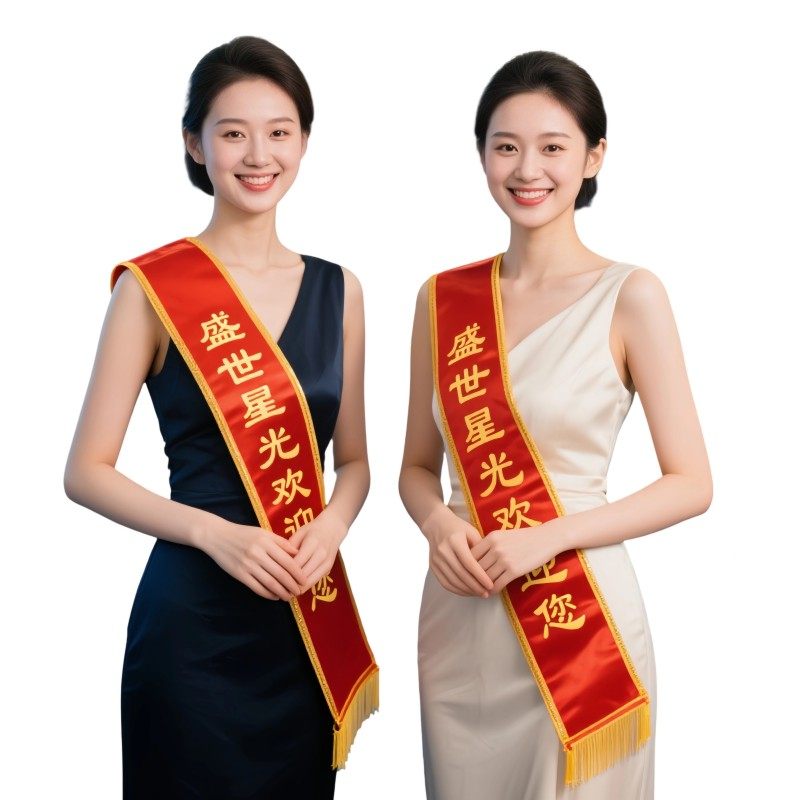 绶带定制授带迎宾礼仪带订做成人儿童学生优秀员工绒布退伍表彰定