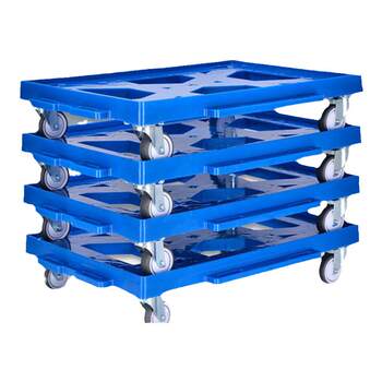 Qingyi hollow turtle cart silent and splicable logistics turnover four-wheel trolley plastic handling tool cart