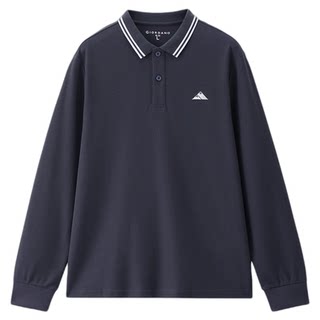 佐丹奴Polo男装山峰刺绣撞色领珠地针织长袖POLO 13015605