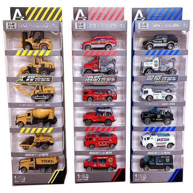 Police car toy car police car alloy fire truck engineering car