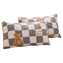 A pair of pure cotton waterproof quilted pillowcases for household autumn and winter pure cotton pillowcases for adults 48cmx74cm single pillowcase