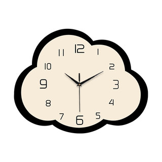 Cream wind cloud wall clock decorative painting electronic clock