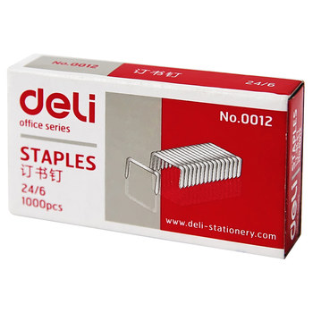 10 boxes of deli 0012 staples 24/6 universal unified staples no. 12 staples office supplies