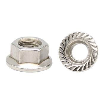 ສະແຕນເລດ flange nut galvanized hexagonal anti-slip padded nut flower tooth M3M4M5M6M8M10 ຫມາກແຫ້ງເປືອກແຂງຕ້ານການ loosening