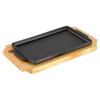 Commercial cast iron double-lung rectangular restaurant grill pan