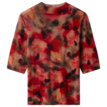 Semi-helix water-soluble wool knitted short sleeves