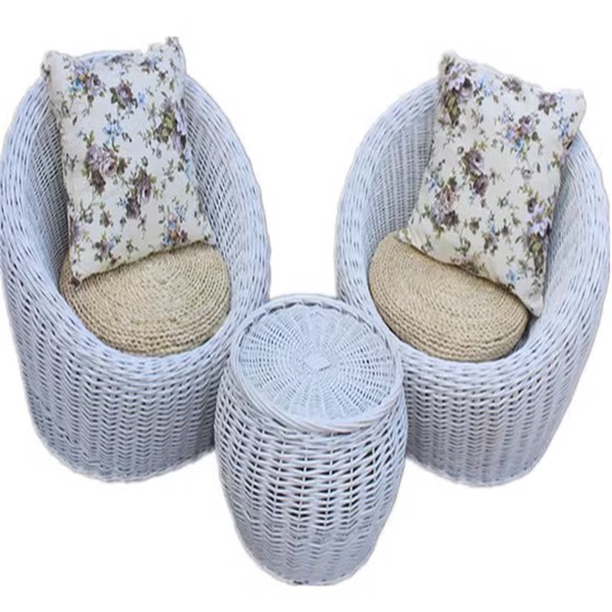 
Residential furniture, rattan single sofa, wicker creative rattan chair, rattan furniture, balcony leisure chair, coffee table three