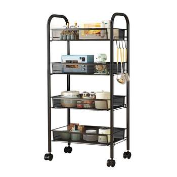 Book storage rack bookcase cart storage rack small bookcase next to the desk removable wheeled snack rack sideboard