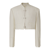 Zhizhi Fenglouchun metal rivet tweed jacket 2024 spring new Chinese style stand collar design