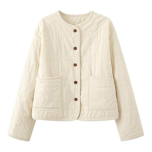 Women's painting style drawwind wool cotton jacket
