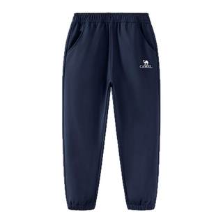 骆驼儿童冲锋裤男童防水加绒软壳裤女童户外运动休闲保暖裤子