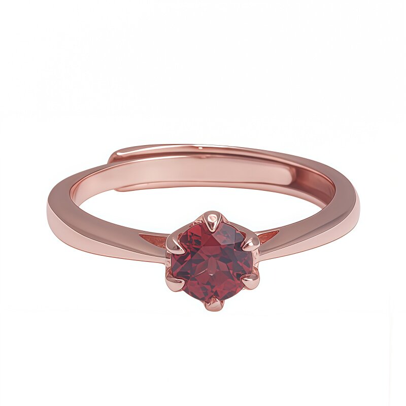 TIANTI natural pigeon blood red garnet gemstone ring