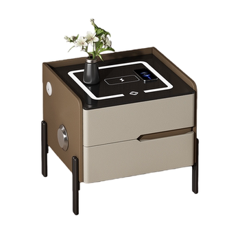 Jian xiangsen smart bedside table modern simple solid wood internet celebrity extremely simple wireless charging master bedroom multi-function