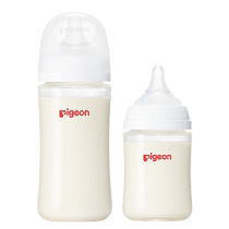 Pigeon贝亲婴儿宽口径玻璃奶瓶套装160ml 240ml新生儿自然实感