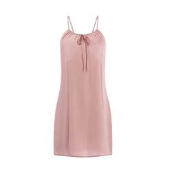 Sexy pajamas for women summer thin loose backless comfortable v-neck solid color short skirt ice silk Korean style suspender nightgown thin