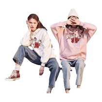 Tangshi 2024 spring and autumn new hooded sweatshirt womens casual knitted hoodie fun graffiti long-sleeved sweatshirt casual