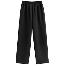 Single-bunch large size womens temperament commuting wide-leg pants for women spring new slightly fat MM high-waisted flesh-covering slimming casual pants
